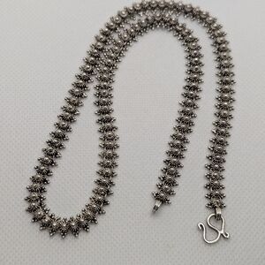 Granulated Flower Silver Necklace